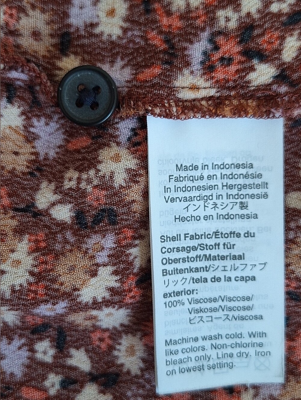 NWOT Madewell Rust Multi Floral Button-Front Blouse - Picture 7 of 7